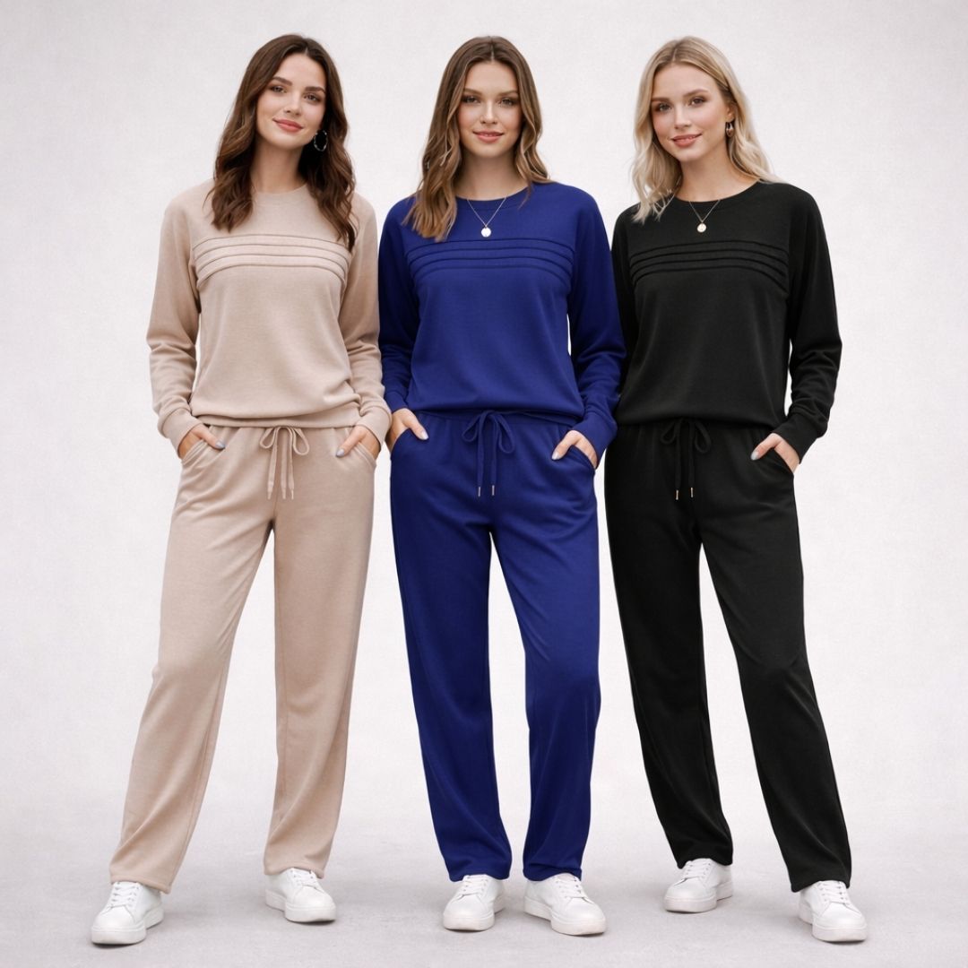 🔥 2026 Hot Trend – LAST DAY 49% OFF ✨Women’s Crew Neck Lounge Set - Soft Cotton Top & Drawstring Pants