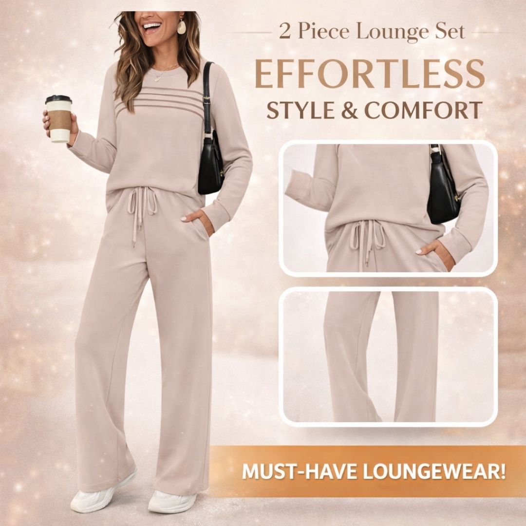 🔥 2026 Hot Trend – LAST DAY 49% OFF ✨Women’s Crew Neck Lounge Set - Soft Cotton Top & Drawstring Pants