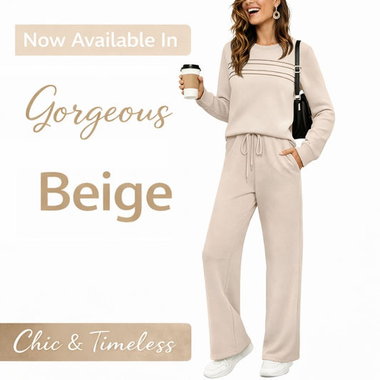 🔥 2026 Hot Trend – LAST DAY 49% OFF ✨Women’s Crew Neck Lounge Set - Soft Cotton Top & Drawstring Pants