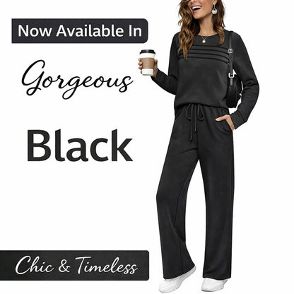 🔥 2026 Hot Trend – LAST DAY 49% OFF ✨Women’s Crew Neck Lounge Set - Soft Cotton Top & Drawstring Pants
