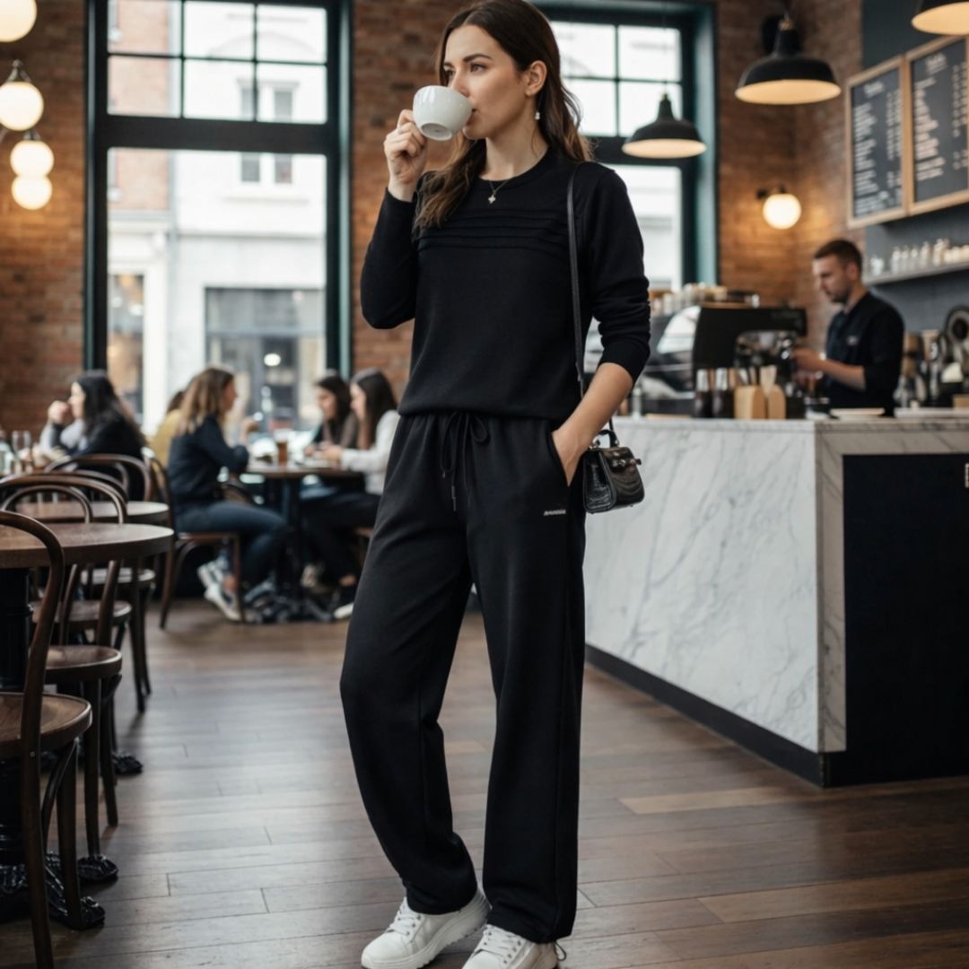 🔥 2026 Hot Trend – LAST DAY 49% OFF ✨Women’s Crew Neck Lounge Set - Soft Cotton Top & Drawstring Pants