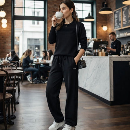 🔥 2026 Hot Trend – LAST DAY 49% OFF ✨Women’s Crew Neck Lounge Set - Soft Cotton Top & Drawstring Pants