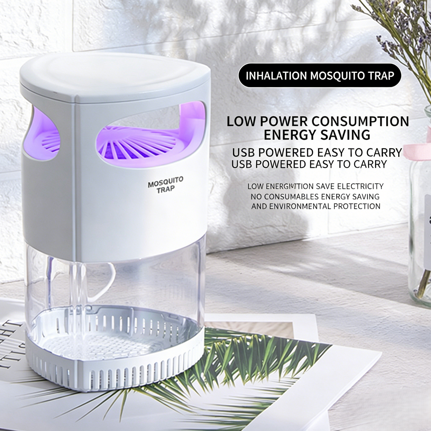 🦟Indoor Flying Insect Trap 🏡Quiet UV Mosquito & Gnat Catcher-