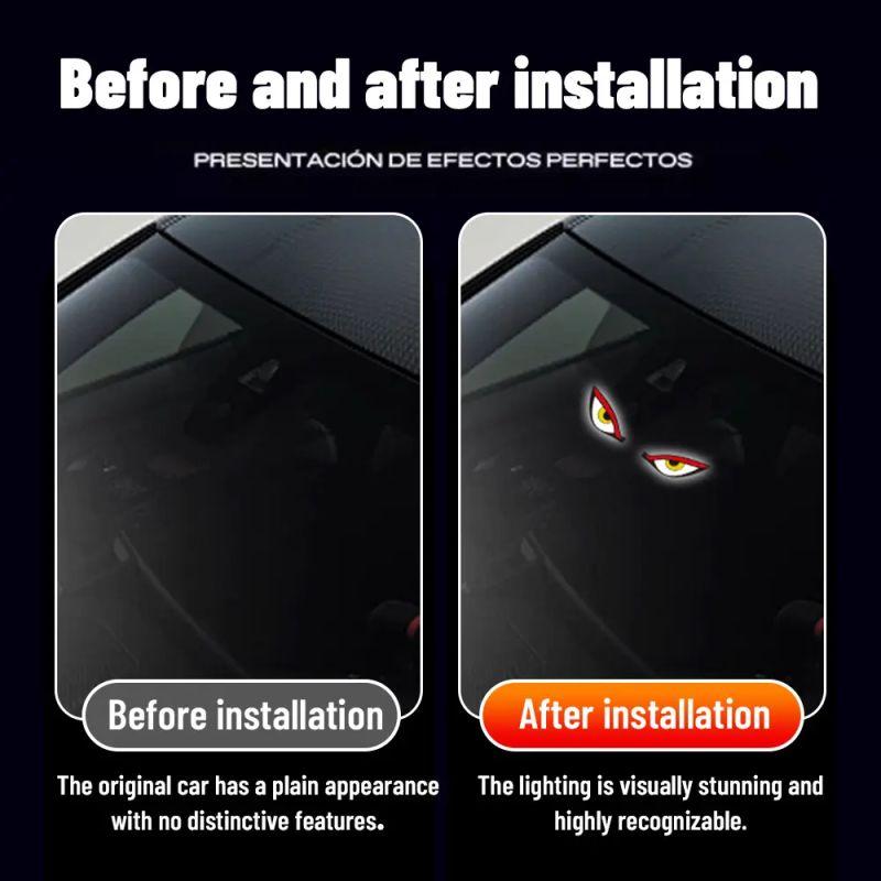 💥💥LAST DAY 70% OFF-🚗LaozikTM Car Rear Window Dynamic LED Display – Vampire Devil Eye Emoji Panel, Auto Decorative Light