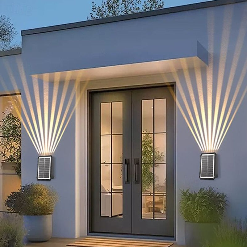 🔥【HOT】- 🎁50% OFF💡Solar Outdoor Dual Wall Lamp🏡