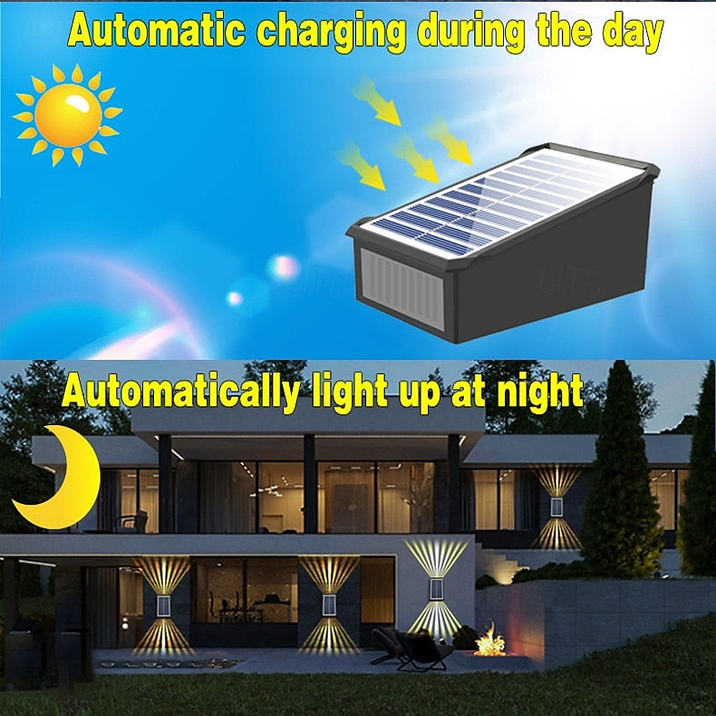 🔥【HOT】- 🎁50% OFF💡Solar Outdoor Dual Wall Lamp🏡