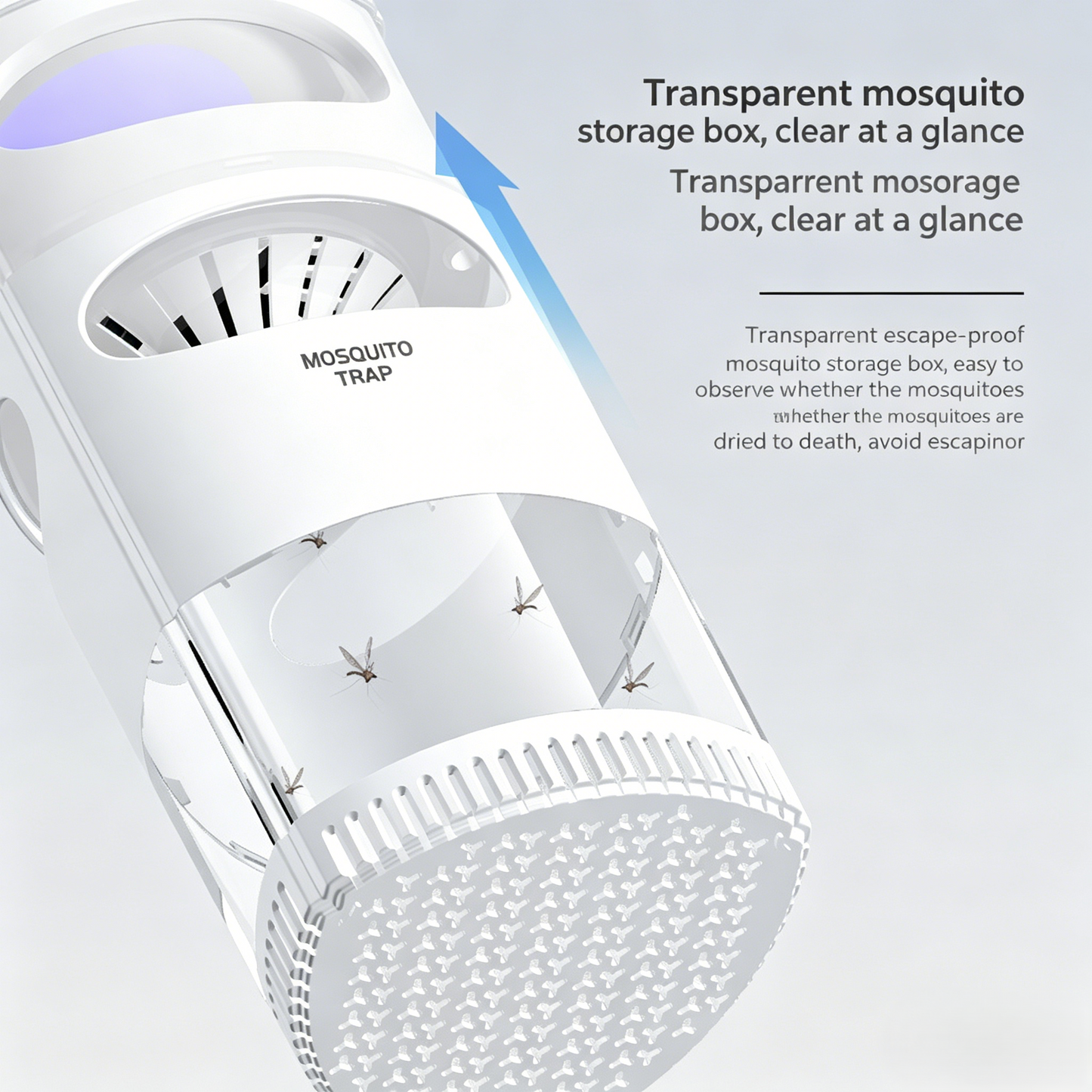 🦟Indoor Flying Insect Trap 🏡Quiet UV Mosquito & Gnat Catcher-