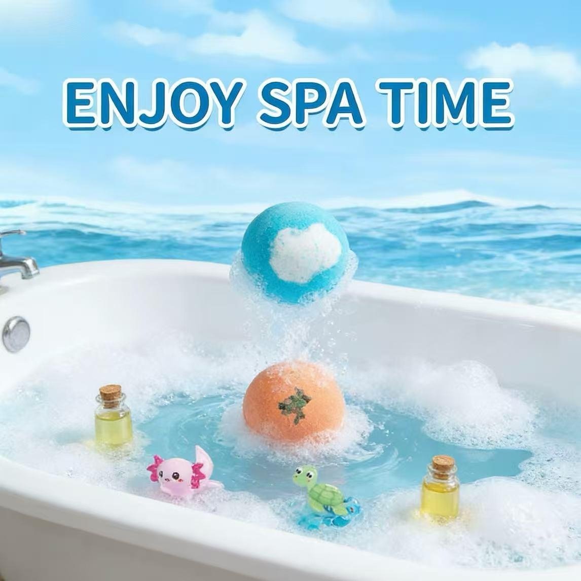 🔥LAST DAY 49% OFF - 🛁 Natural Bath Bombs for Kids with Mega Bubbles & Surprise Inside 🥚✨ Same as in the video