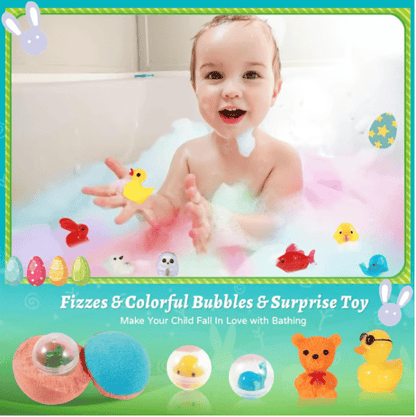 🔥LAST DAY 49% OFF - 🛁 Natural Bath Bombs for Kids with Mega Bubbles & Surprise Inside 🥚✨ Same as in the video