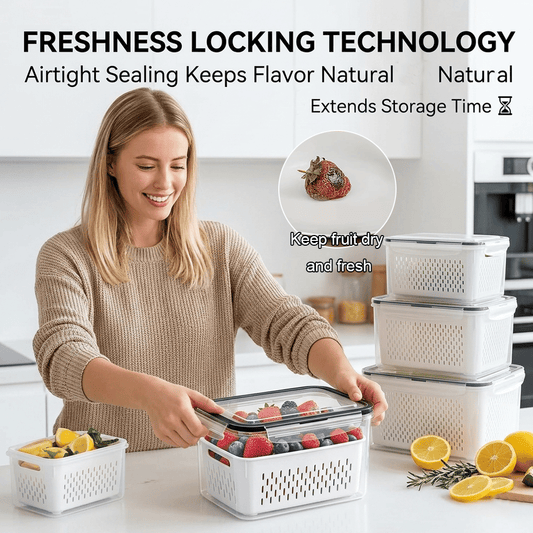 🍓Food Storage Containers- Transform Your Messy Fridge into an Organized Oasis! 🧊✨