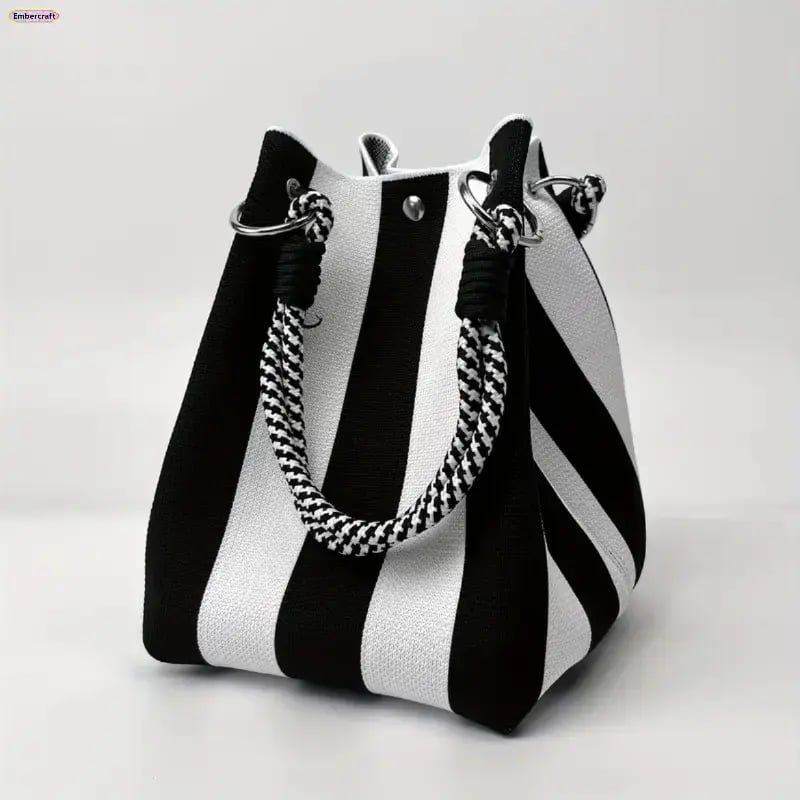 Boho Handmade Crochet Bucket Bag – Lightweight Summer Beach Shoulder Bag for Travel & Daily Use