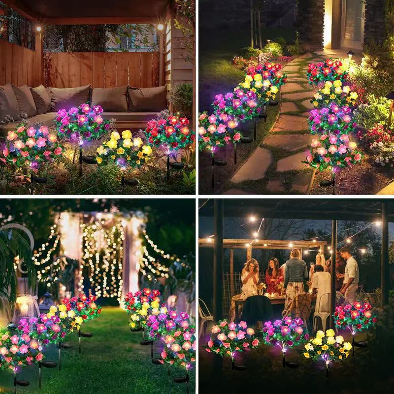 🌸✨Memorial Garden Bloom Lights – Featuring Ultra-Realistic Artificial Petals, Solar-Powered & Weatherproof🏡🌪️