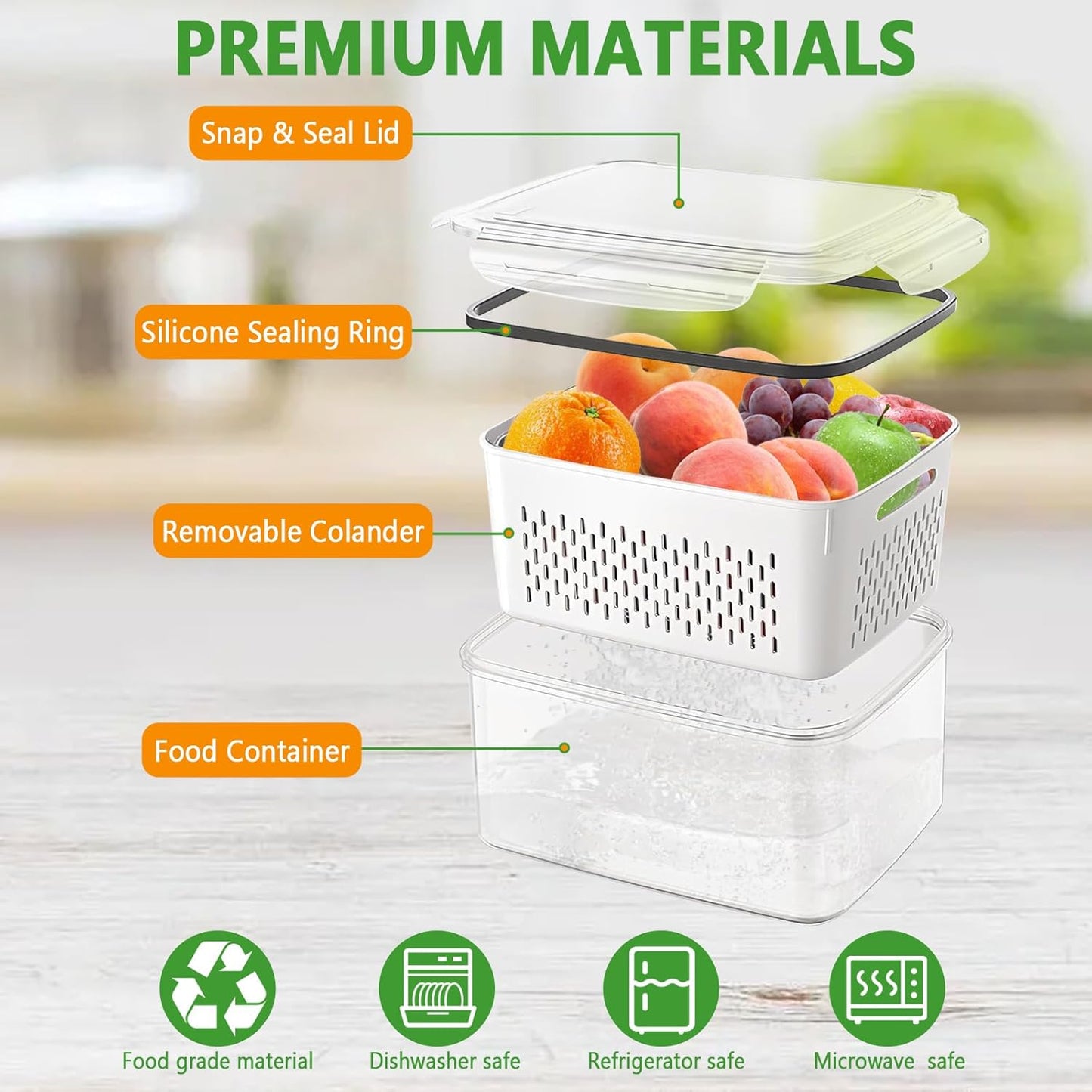 🍓Food Storage Containers- Transform Your Messy Fridge into an Organized Oasis! 🧊✨