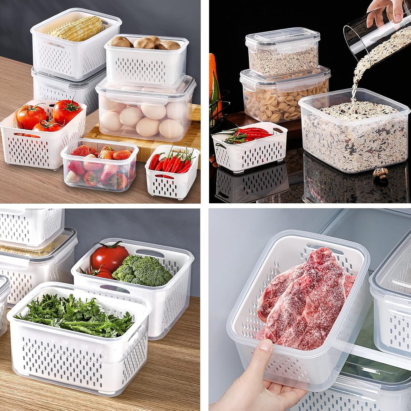 🍓🥬Food Storage Containers- Transform Your Messy Fridge into an Organized Oasis! 🧊✨