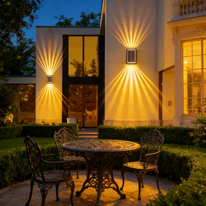 🔥【HOT】- 🎁50% OFF💡Solar Outdoor Dual Wall Lamp🏡