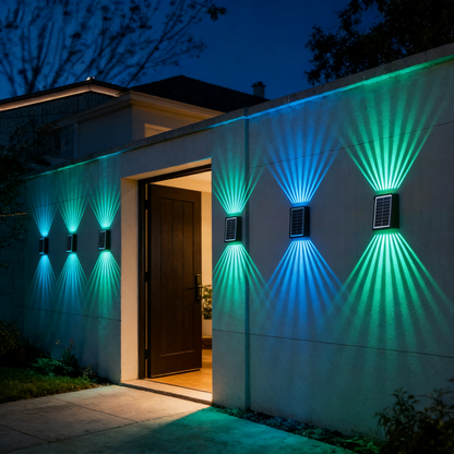 🔥【HOT】- 🎁50% OFF💡Solar Outdoor Dual Wall Lamp🏡