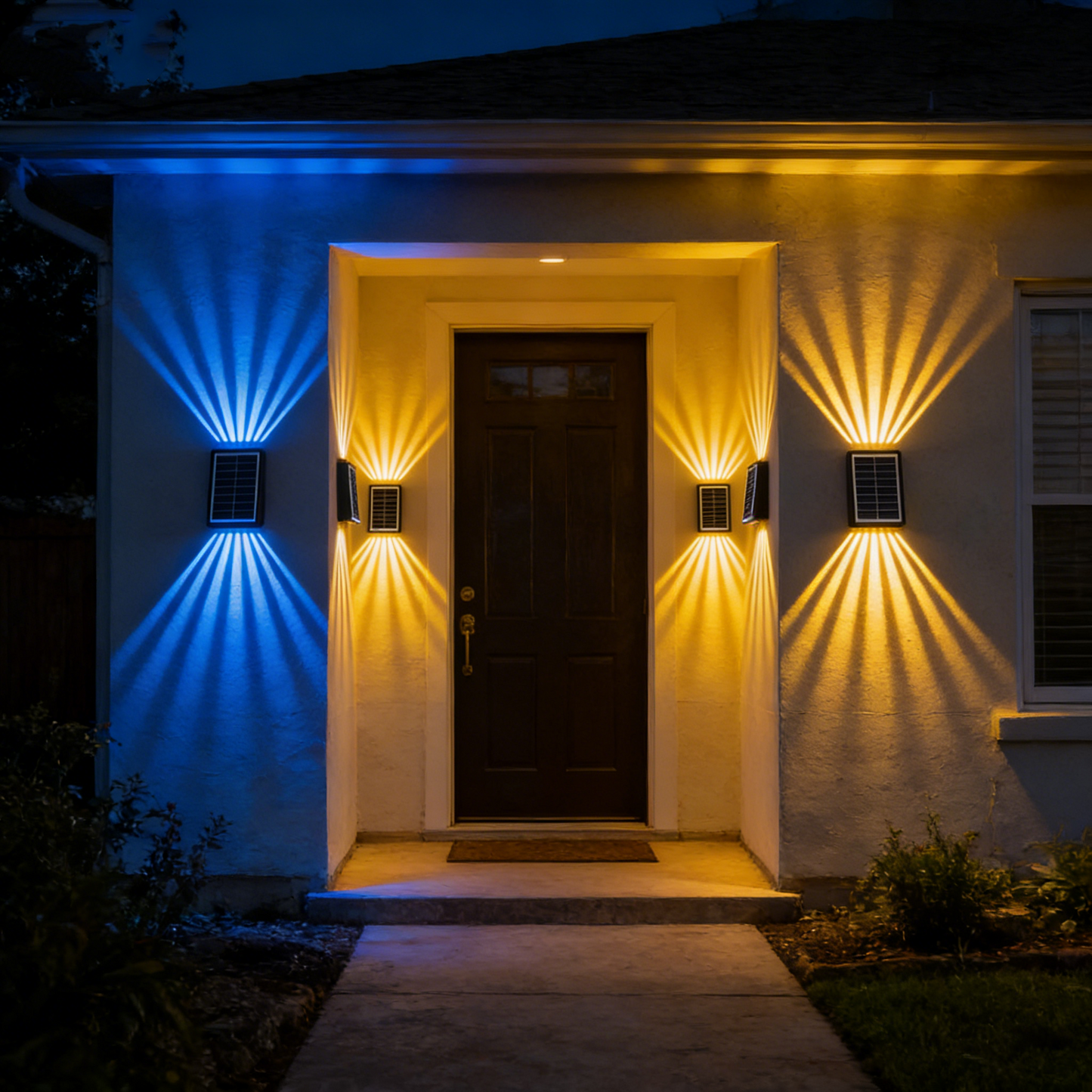 🔥【HOT】- 🎁50% OFF💡Solar Outdoor Dual Wall Lamp🏡