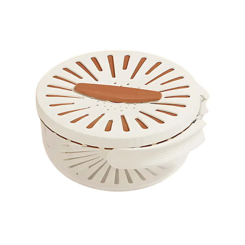 🥬 2-in-1 Foldable Drain Basket with Handle - Wash Produce, Store in Fridge, Ideal for Home & Outdoor Use