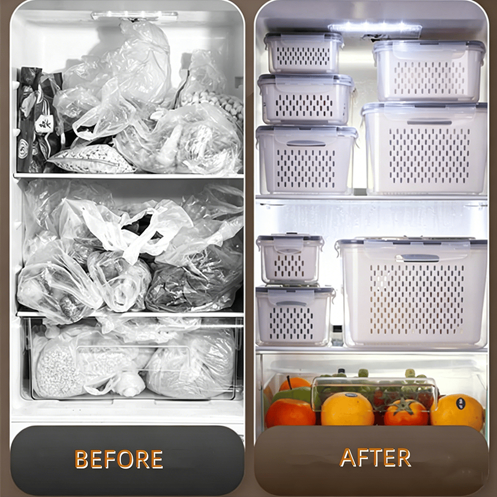 🍓Food Storage Containers- Transform Your Messy Fridge into an Organized Oasis! 🧊✨
