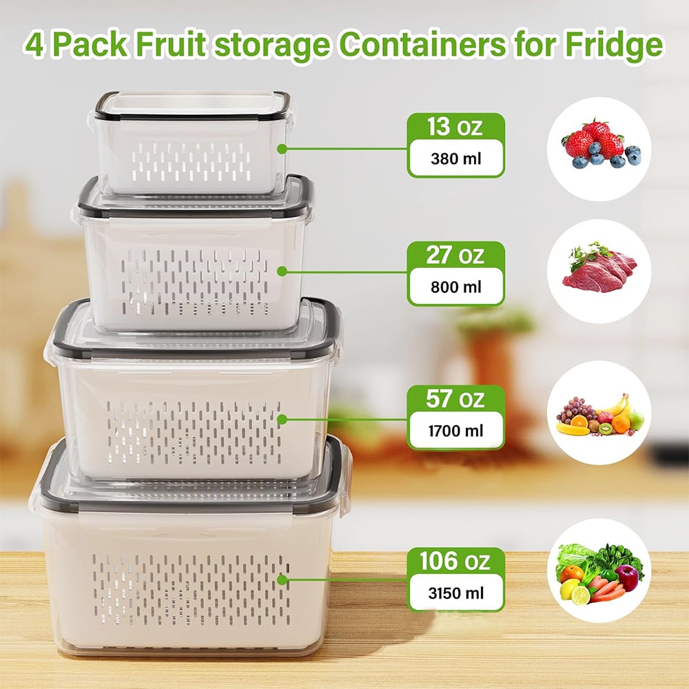 🍓Food Storage Containers- Transform Your Messy Fridge into an Organized Oasis! 🧊✨