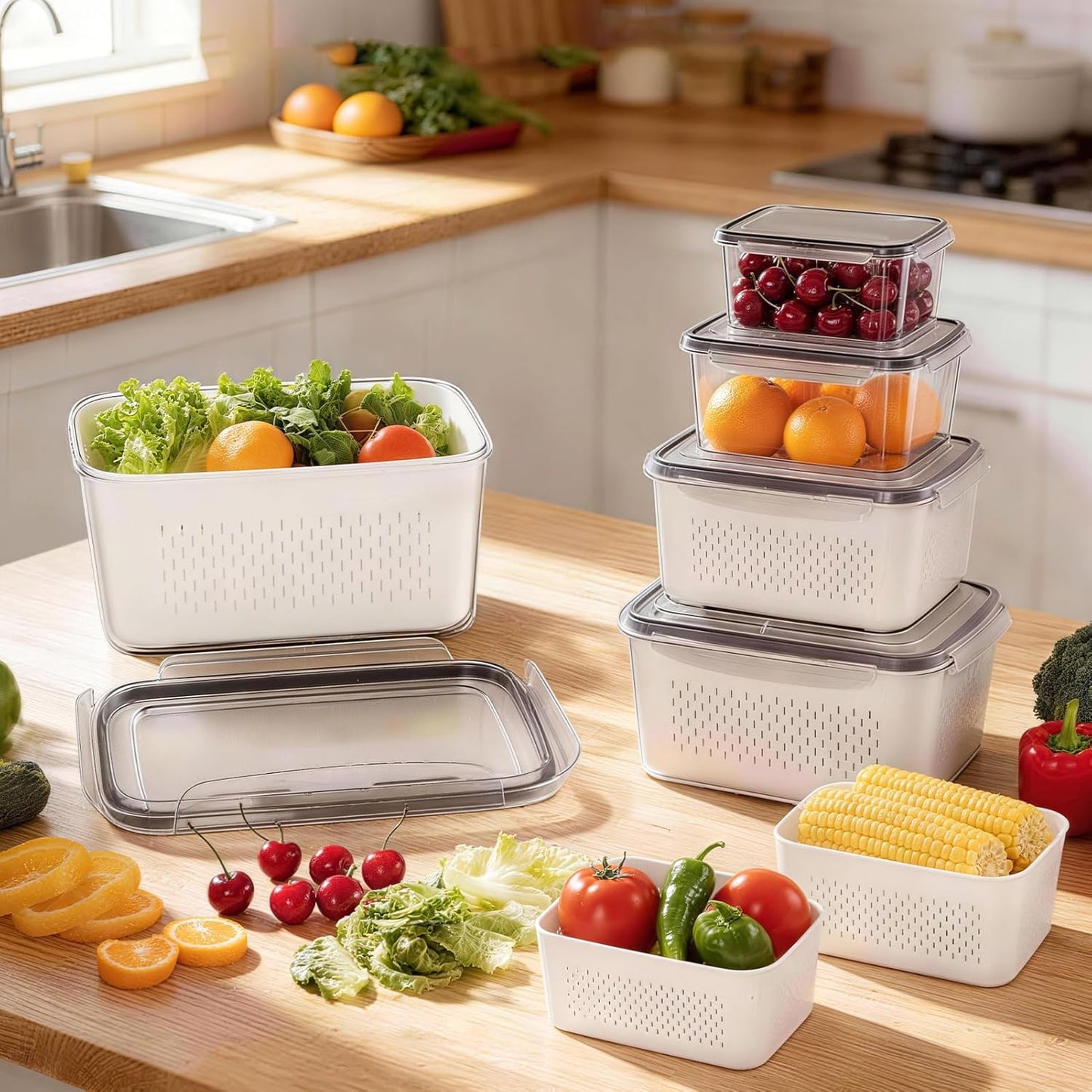 🍓Food Storage Containers- Transform Your Messy Fridge into an Organized Oasis! 🧊✨