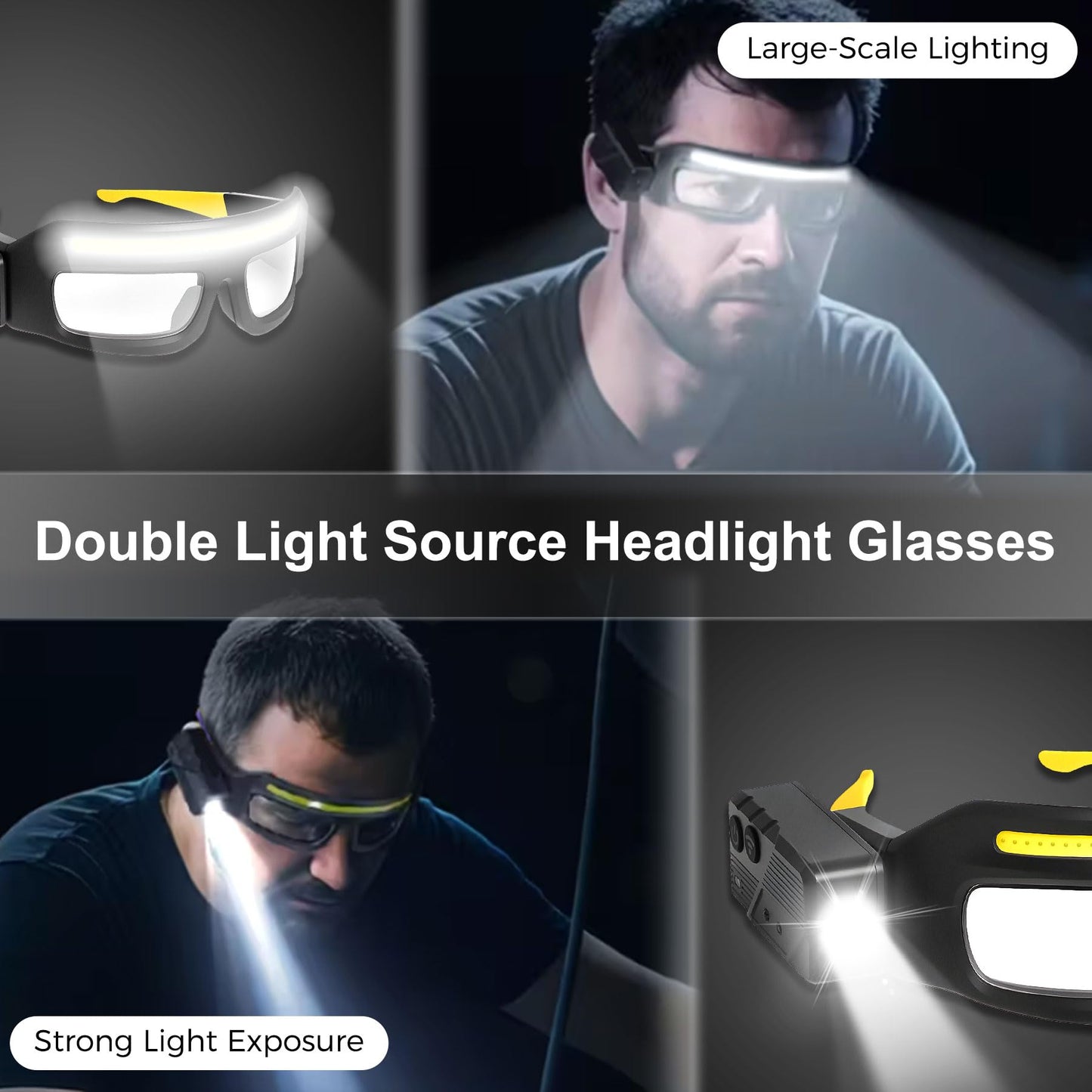LED Rechargeable Headlight Glasses