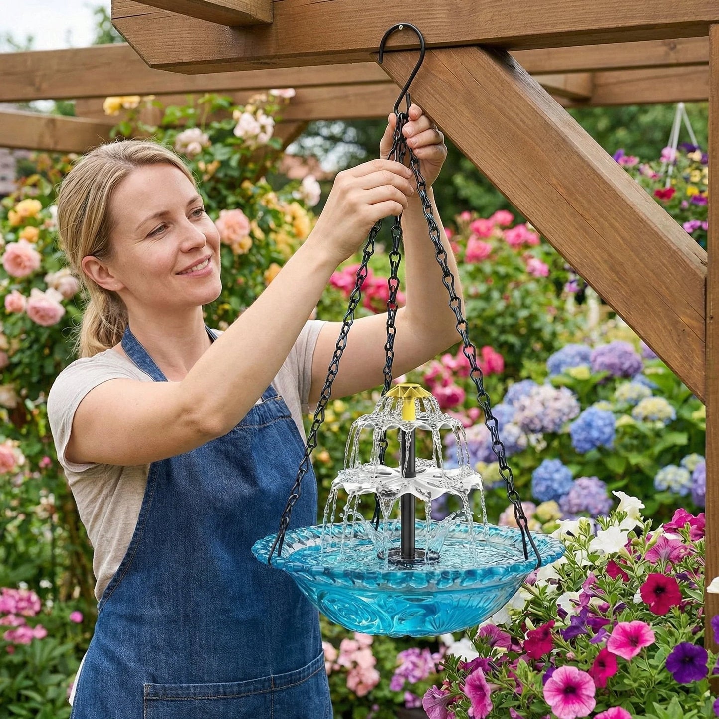 🌞Solar Cascade Hanging Bird Bath Fountain🐦️