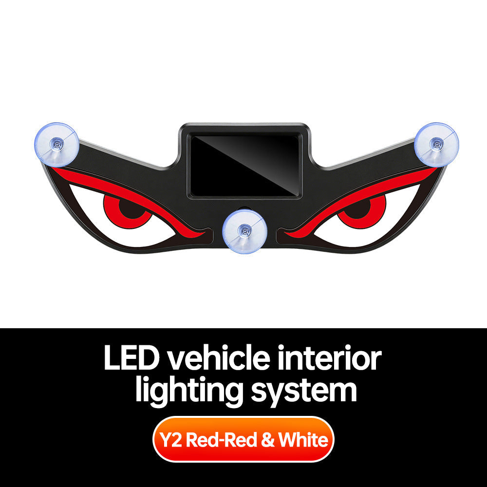 💥💥LAST DAY 70% OFF-🚗LaozikTM Car Rear Window Dynamic LED Display – Vampire Devil Eye Emoji Panel, Auto Decorative Light