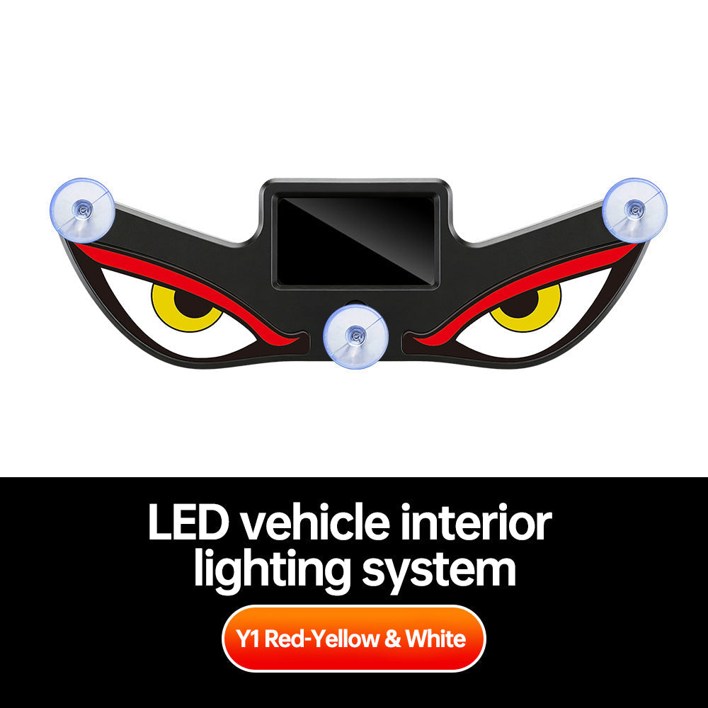 💥💥LAST DAY 70% OFF-🚗LaozikTM Car Rear Window Dynamic LED Display – Vampire Devil Eye Emoji Panel, Auto Decorative Light