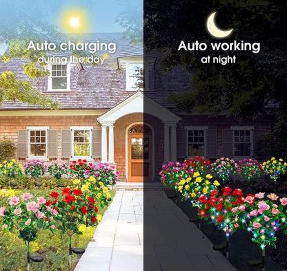 🌸✨Memorial Garden Bloom Lights – Featuring Ultra-Realistic Artificial Petals, Solar-Powered & Weatherproof🏡🌪️
