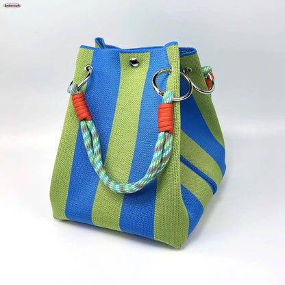 Boho Handmade Crochet Bucket Bag – Lightweight Summer Beach Shoulder Bag for Travel & Daily Use