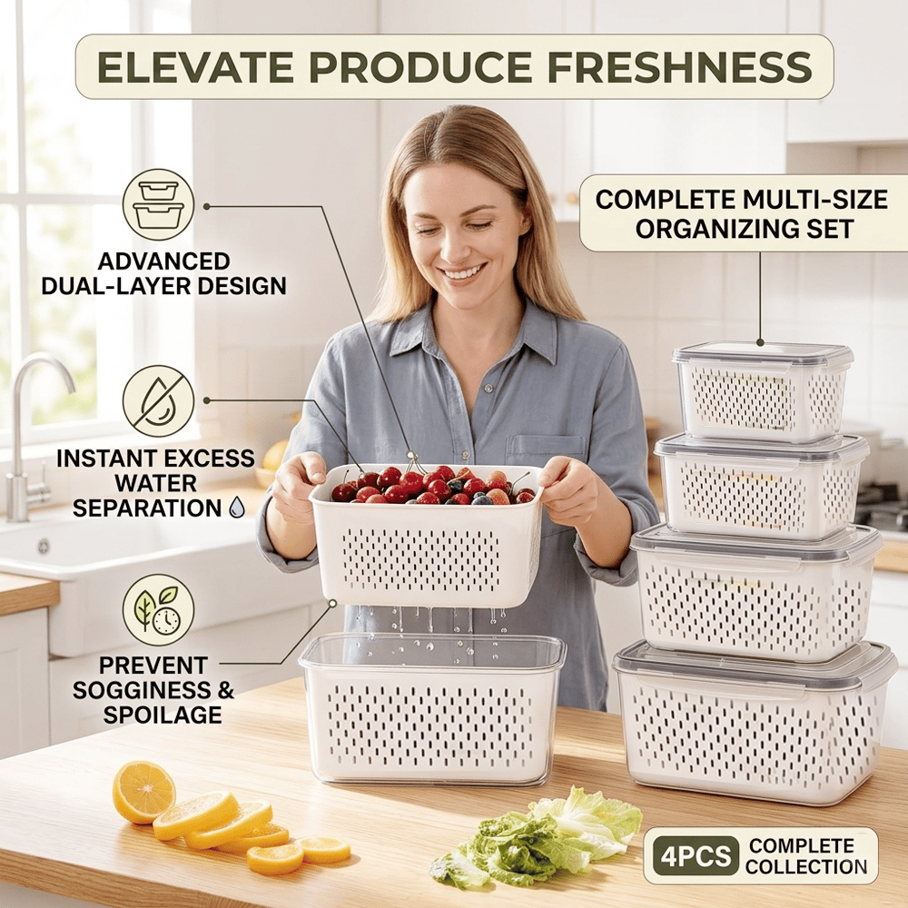 🍓🥬Food Storage Containers- Transform Your Messy Fridge into an Organized Oasis! 🧊✨