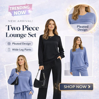 🔥 2026 Hot Trend – LAST DAY 49% OFF ✨Women’s Crew Neck Lounge Set - Soft Cotton Top & Drawstring Pants